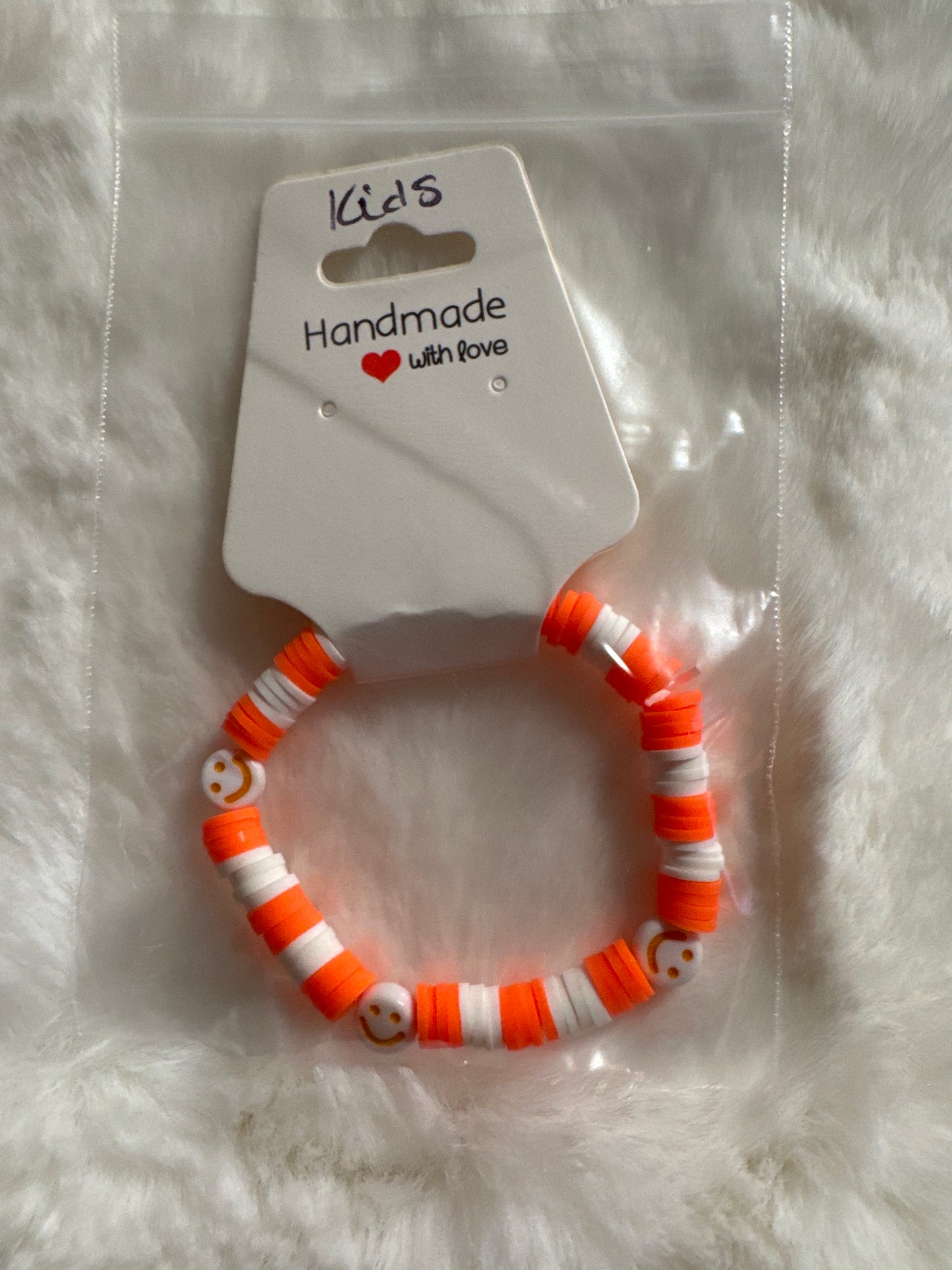 Kids bracelet 6 inches with smiley faces
