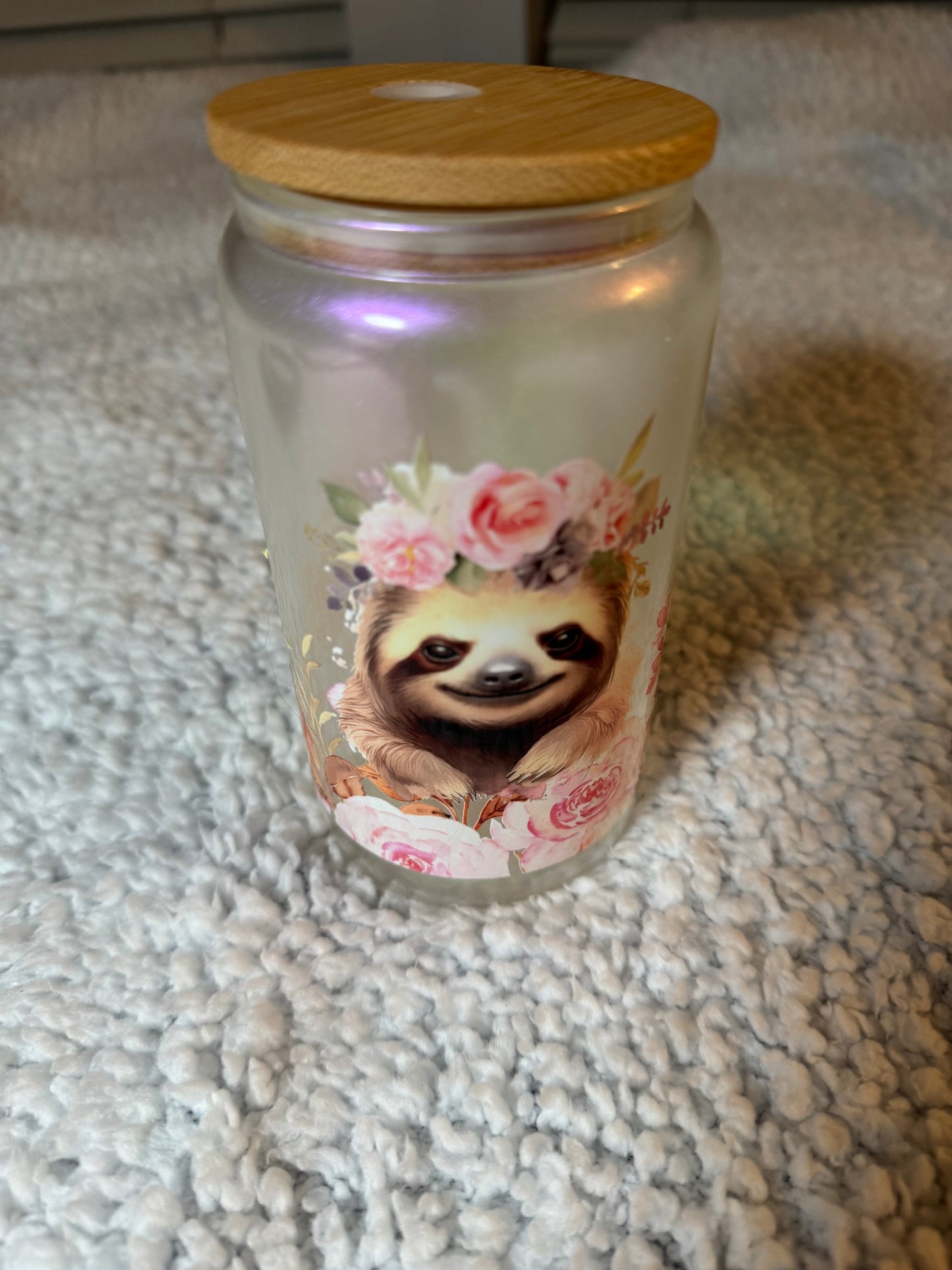 16 oz shimmer glass tumbler