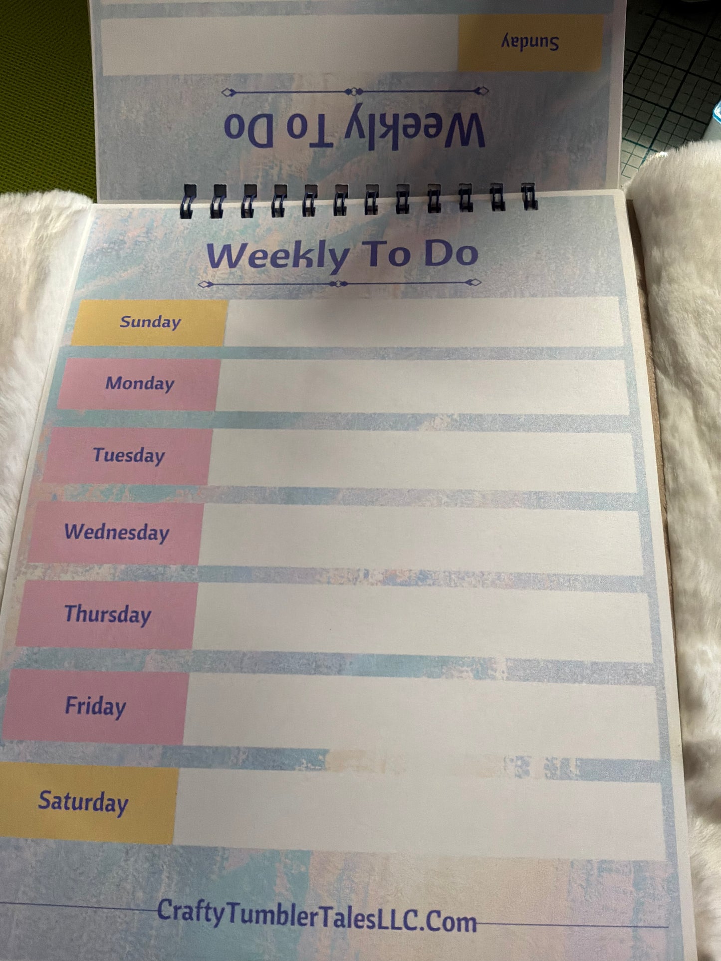 Handmade weekly calendar