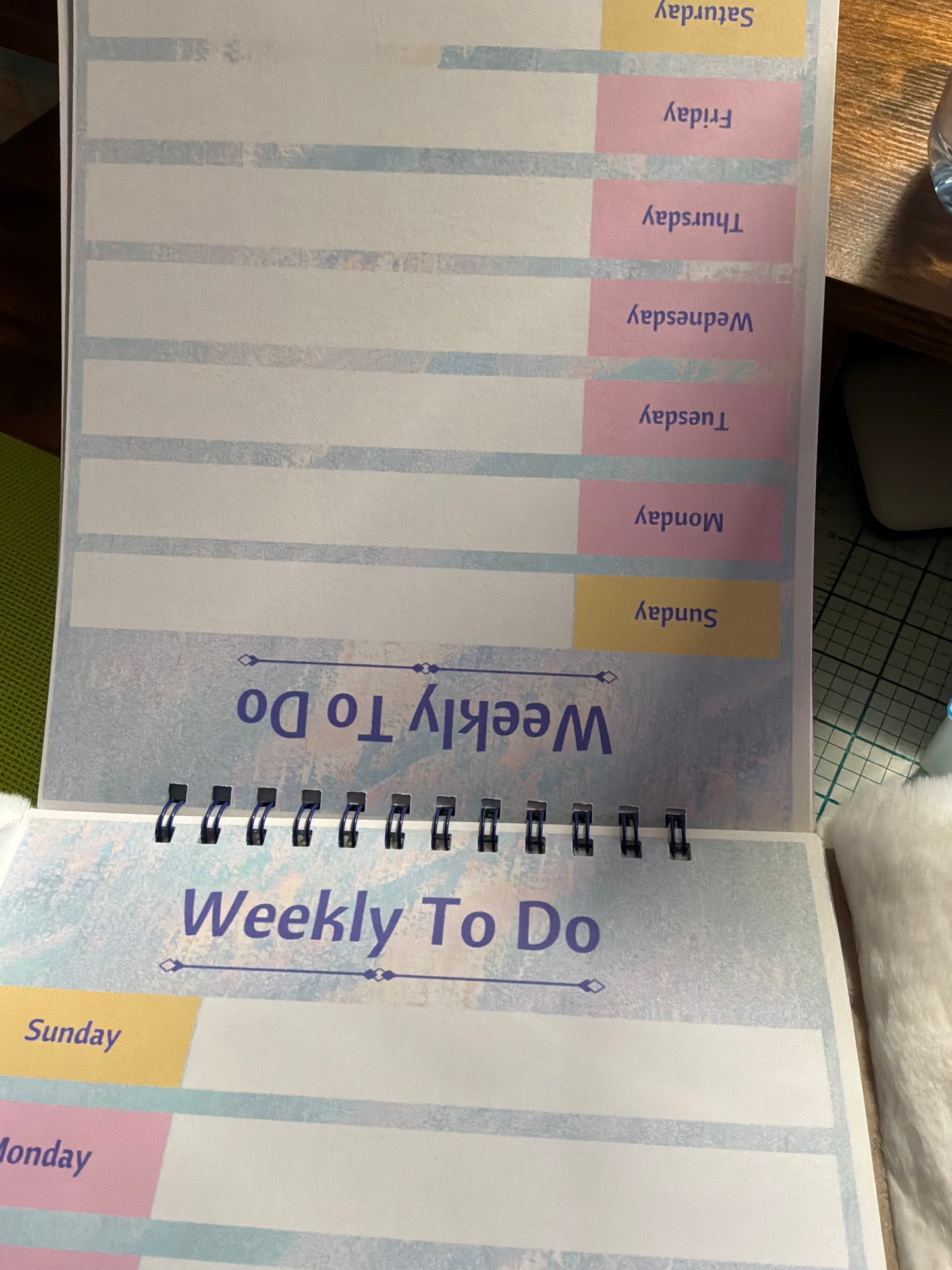 Handmade weekly calendar