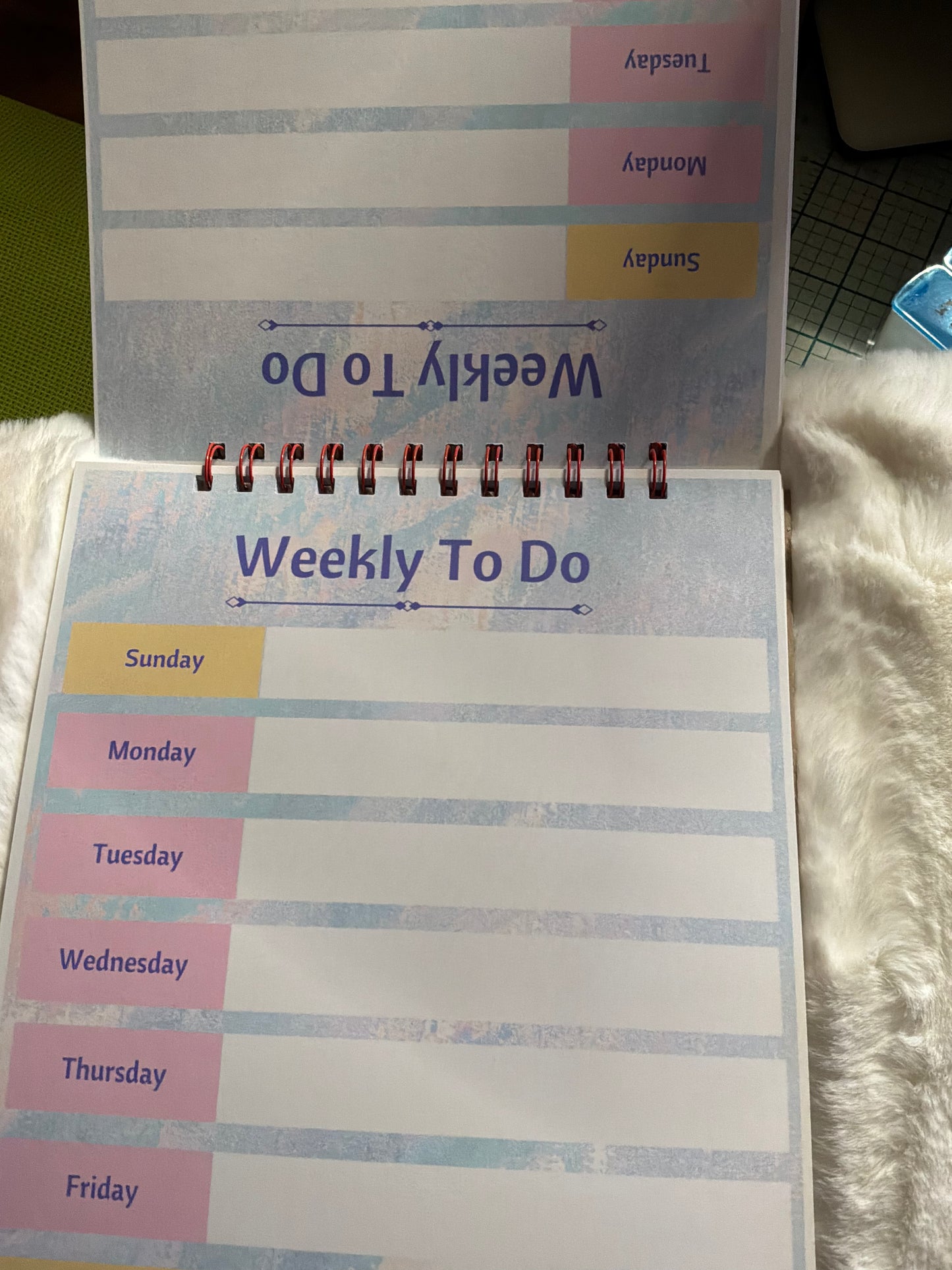 Handmade weekly calendar