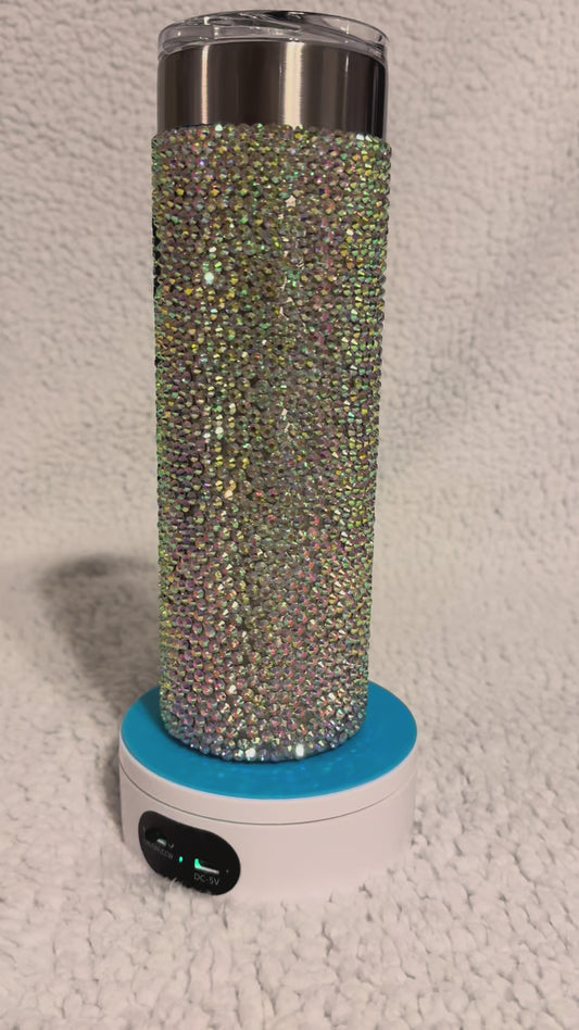 30 oz custom stainless steel tumbler with rhinestones